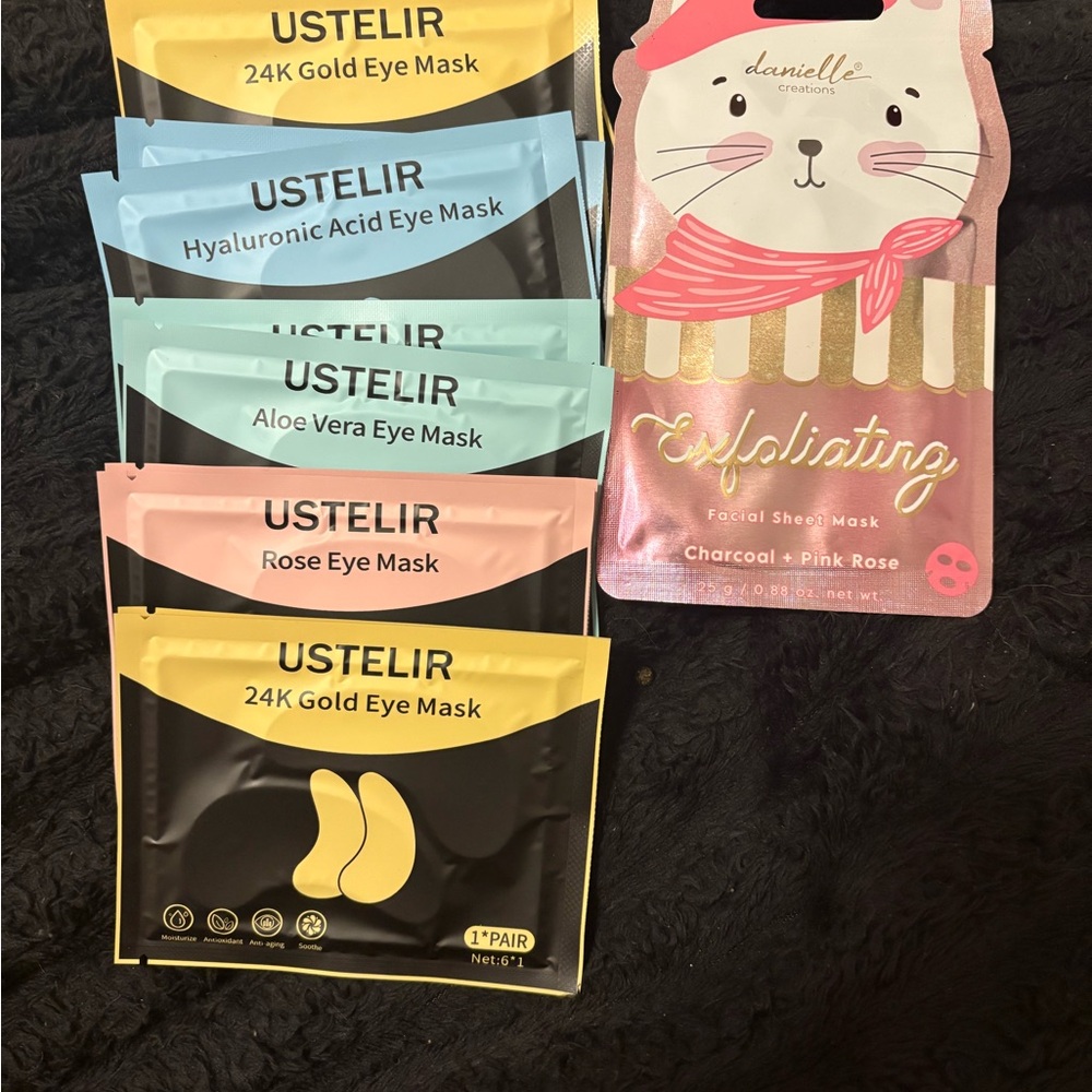 Ustelir Eye Mask Set with Exfoliating Facial Sheet Mask